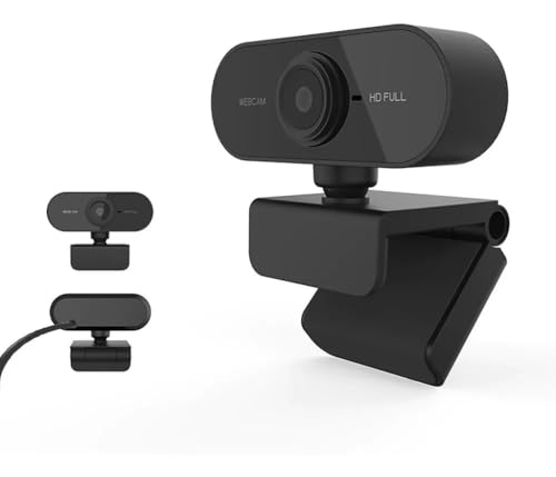 Webcam Full HD 1080p com Microfone - Para Home Office e Videoconferências, Preto