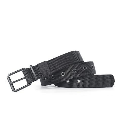 Men's women's canvas perforated belt, pinbuckle belt, youth versatile jeans, military training belt3