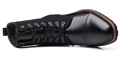 Santimon Mens Casual Leather Ankle Combat Chukka Boots Classic Cap Toe Waterproof Lace Up Work Oxfords Boots3