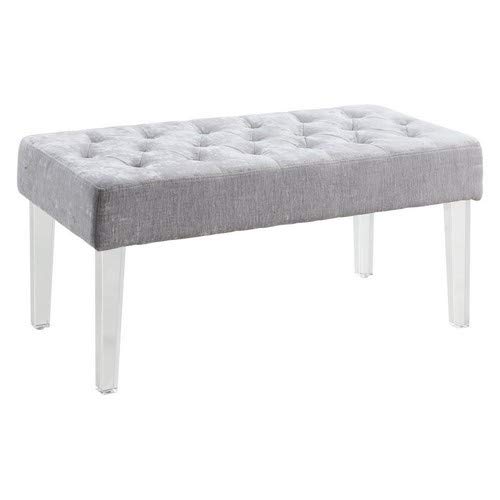 Linon Ella Acrylic Leg Bench, 35" w x 17" d x 18" h