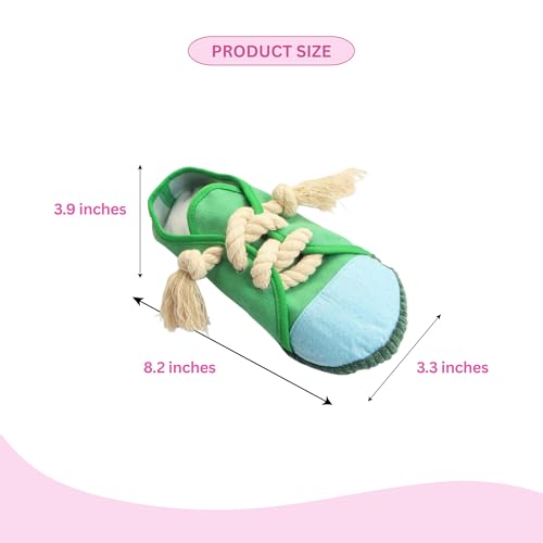 Juguete para perro Glow Pups zapato plush con chirriador, pack 2 miniatura 6