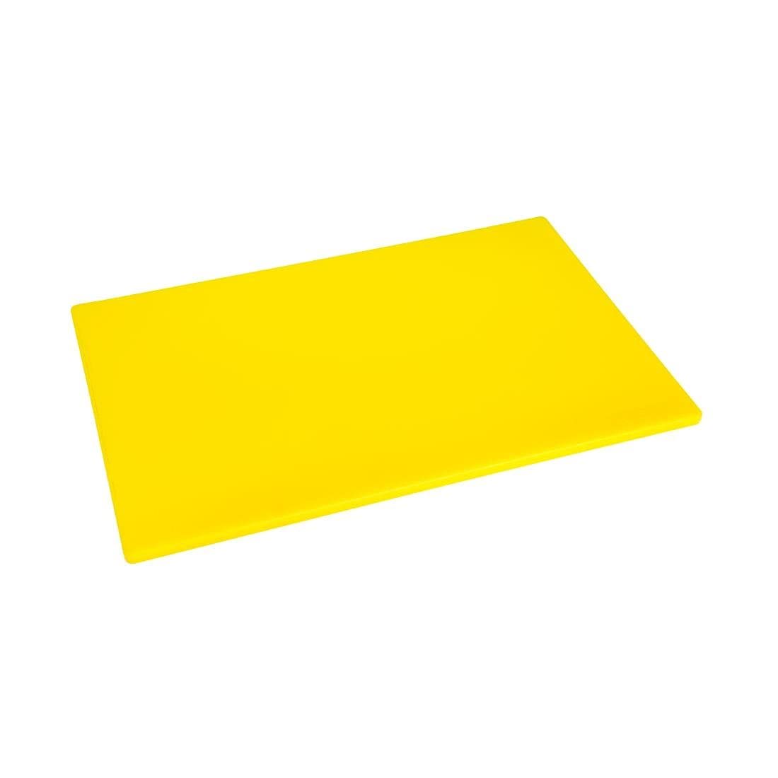 Hygiplas Low Density Antibac Chopping Board, Size: 450x300x10 mm, Colour Coded Yellow for Cooked Meats Prep, LDPE Cutting Board, Dishwasher Safe, Non-Toxic & Non-Absorbent, HC861