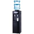 Generic 5 Gallon Water Dispenser?Top-Loading Water Cooler Dispenser for 5 Gallon Bottle 2 Temperatures with Hot and Cold Spouts Children Safety Lock and Storage Cabinet for Home Office (Black 1)