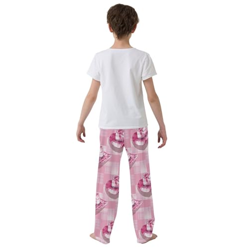 Pajama Bottoms, Cowgirl Hat on Plaid Sleeping Pant Lounge Wear Elastic Waist Long Pants Sleepwear Pjs3