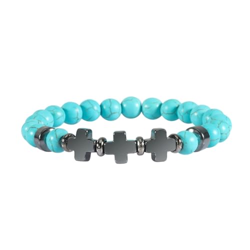 Bracelet de perles en pierre 8 mm bracelet d'amitié cristal naturel croix tressé