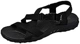 Skechers Women's Reggae-Kooky Flat Sandal, Black/Black, 8 M US