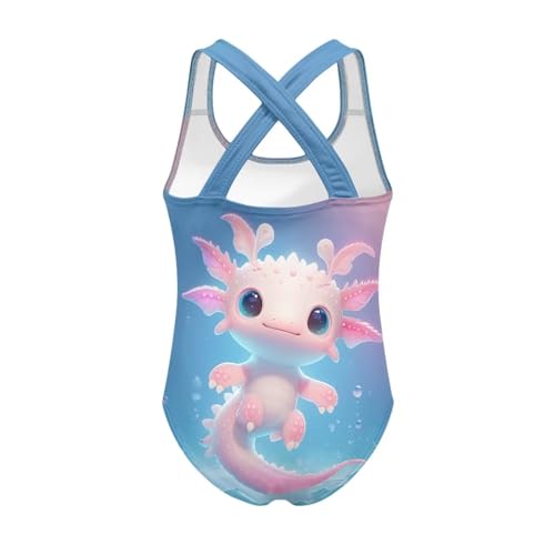 Image of WELLFLYHOM Girls Bathing Suits Size 5-14 One Piece Cross Back Swimsuit Sleeveless Full Coverage Swimwear for Beach Swimming
