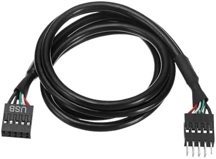 USB Header Extension Cable 20.5 Inch USB 2.0 9-Pin Male to 9-Pin Female Internal Motherboard Header Cable Fits USB Ports/Expansion Cards/Motherboard Ports, Black