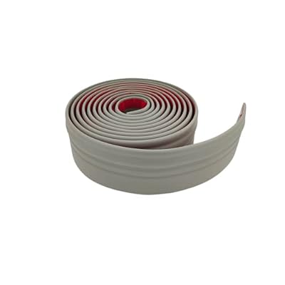 COUKIU Flexible Wall Base Moulding Trim, Peel and Stick Rubber Baseboard Molding, 4 Inch x 16.4 Feet Vinyl Wall Base Cove Base (Grey)