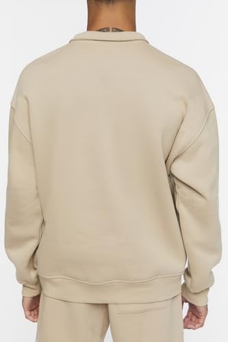Forever 21 Men's Flocked Still Going Graphic Half-Zip Pullover4