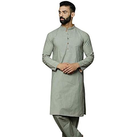 Elina fashion Men's Cotton Kurta Pajama Set Tunic Indian Festival Traditional Wear Cover