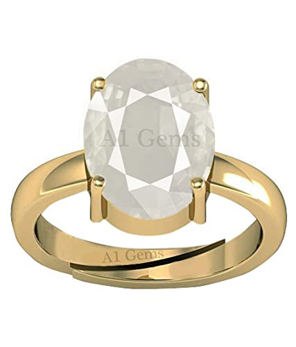 Bague en saphir blanc 4,41 carats solitaire haut de gamme homme femme