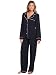 Barefoot Dreams Women's Luxe Milk Jersey Piped Pajama Set, Graphite Black, Small