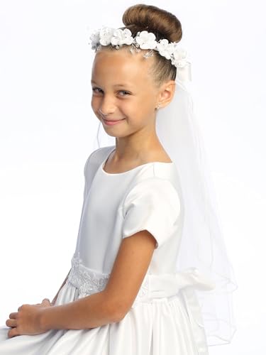 Pink Princess Holy First Communion Veil for Girls 7-16 - 1st Communion Veils for Girls - White veil for kids - Velos para Primera Comunion3