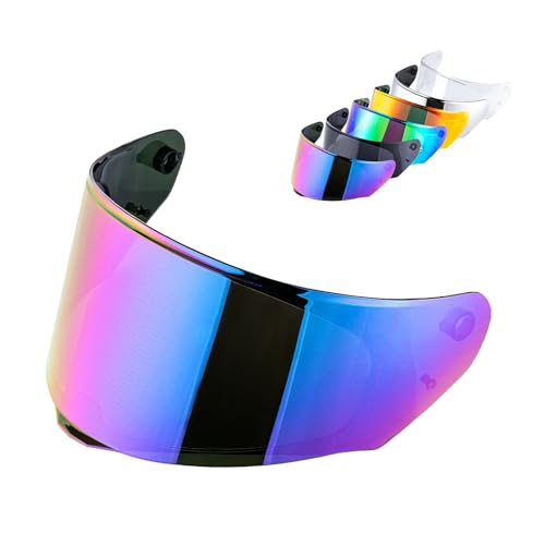 Visière Moto Plein Visage Écran Anti-Vent coloris Arc-en-Ciel pour Casque Stream Rapid