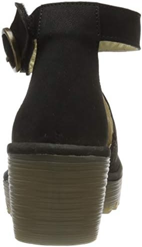 FLY London Womens Yall Cupido Cut Out Peep Toe Perforated Wedge Heels - Black - US6/EU37 | Image 2
