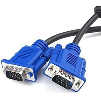 Cable Connector Electroline Male To Male Vga Cable Support Pc/Lcd/Led, Plasma, Tft. Vga To Vga Converter Adapter Cable For Projector, Laptop, Television, Monitor, Personal Computer (Blue, 1.5 Meter)