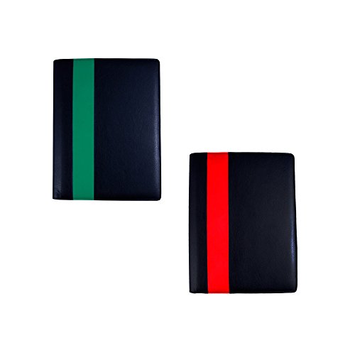 Coi black/red and black/green leatherite conference file and folder for certificate and documents for students portfolio with expending file folder (set of 2)
