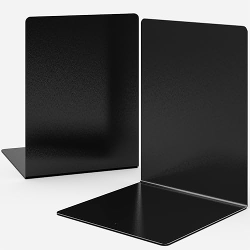 APPUCOCO Metal Bookends for Shelves | Heavy-Duty Book Stand and Organizer |Non-Slip Magazine Tabletop Rack | Modern Home & Office Decor Book Ends (Set of 2)