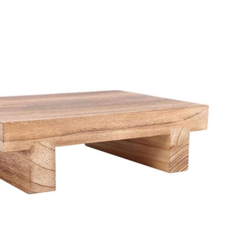 Qianly Banqueta de madeira com degrau retangular decorativo sob a mesa pequena de degrau para cama p