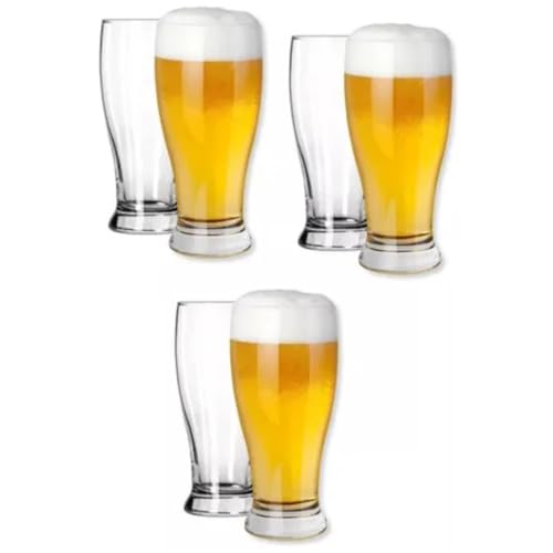 Kit 6 Copos Tulipa de Vidro 195ml para Chopp, Cerveja, Drinks e Bebidas – Design Clássico e Elegante