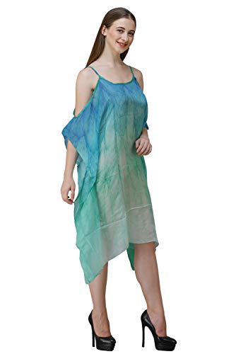 Image of RAVI RAJORIA Georgette Digital Printed Beach Wear Kaftan Blue Free Size R800 | Multi Color 2