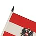 AZ FLAG Austria with eagle Table Flag 5'' x 8'' - Austrian coat of arms Desk Flag 21 x 14 cm - Black plastic stick and base
