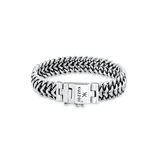 Bracelet en Argent sterling 925 pour Homme, Kuzzoi, Largeur 15mm