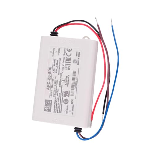 DYSGLOBAL for APC-25-500 25.2W AC-DC Switching Power Supply, Adjustable 15-50V Output, 0.5A Constant Current, Universal 90-264VAC Input, Compact IP42 Design for LED Lighting and Electronic Devices