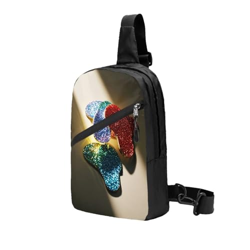 Glitter Sequin Spot Print Men's and Women's Foldable Crossbody Bag,Sports Crossbody Bags,and Daily Chest Bags2