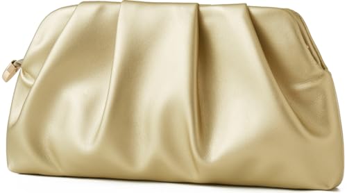 Image of Women's Clutch Purse,Evening Bag for Women Ruched Clutch Purse Detachable Metal Chain Crossbody Bag
