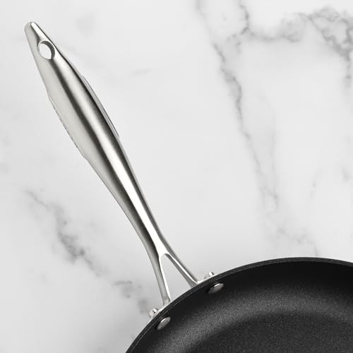 Scanpan CX+ 12.5" Fry Pan with Glass Lid - Stratanium Plus Nonstick - 5-ply Stainless Steel