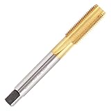 Aceteel Metric M12 X 1.25 HSS Ti-Coated Straight Flute Thread Tap, M12 X 1.25mm Titanium Coated Thread Machine Tap Right Hand