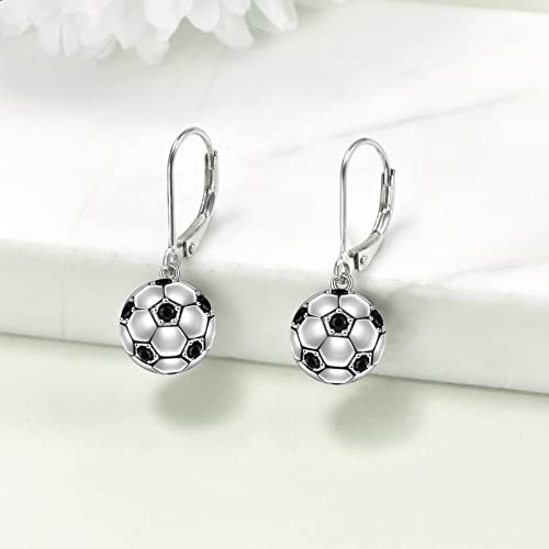 Soccer/Volleyball Earrings for Women Sterling Silver Ball Earrings Gifts Hypoallergenic (soccer)2