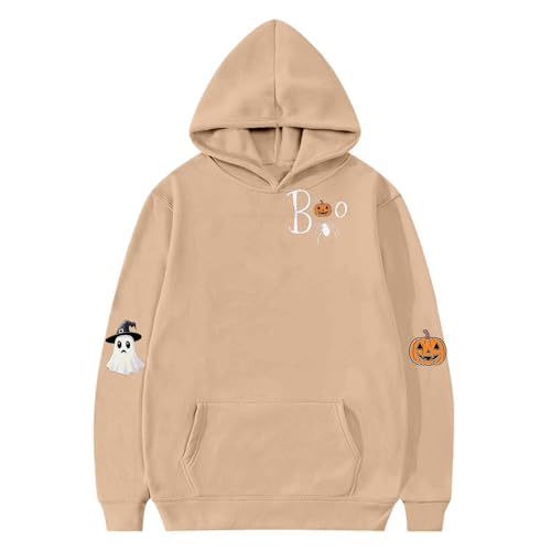 Cute Hoodies for Girls Halloween Graphic Print Pullover Tops Long Sleeve Fleece Sweatshirts 2025 Preppy Clothes