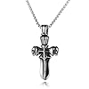 GleaMora For Men Street Personalized Stainless Steel Necklace Vintage Viking Cross Skeleton Barbell Pendant Casual Holiday Jewelry #1