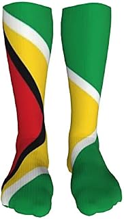 702 Unisex Sports Socks Flag Of Guyana Trainer Socks Recycled Walking Socks Novelty Work Socks For Hiking Walking 50Cm