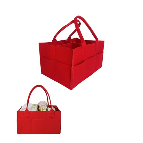Baby Diaper Caddy is a versatile baby basket designed for nursery storage, car organization, and as a thoughtful gift for baby showers. Perfect for storing diapers and baby wipes. (Red)