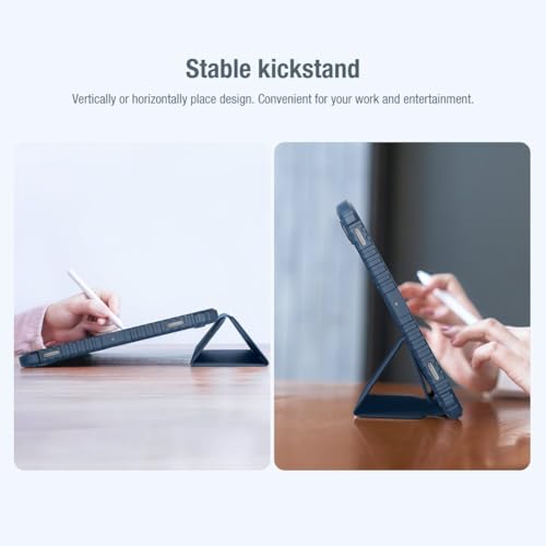 Image of Nillkin Case for Xiaomi Pad 6 / Xiaomi Pad 6 Pro (11.0 inch Inch) Bumper Pro Leather Camera Slider Camshield Protect Stand Smart Wake & Sleep Pencil Holder Black Color