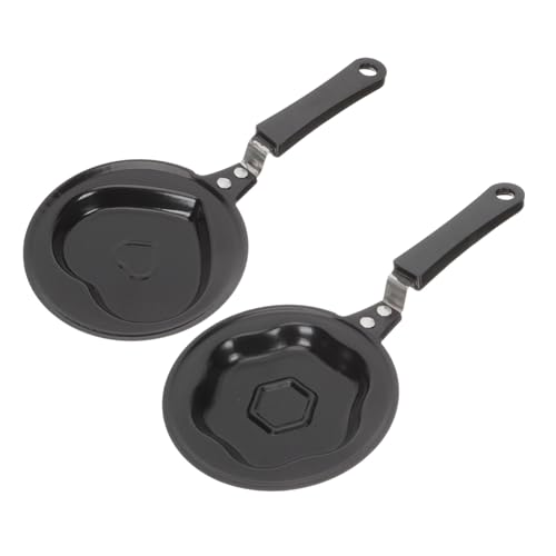 Mikinona 2Pcs Non Stick Egg and Pancake Pan Heart Shaped Skillets for Breakfast Cooking Convenient Electric Skillet for Omelets