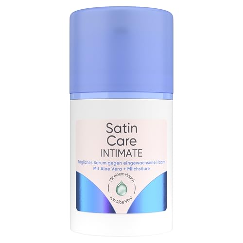 Satin Care Intimate Tägliches Serum Gegen Eingewachsene Haare Serum mit Einem Hauch von Aloe Vera Das After Shave Spendet Beruhigende Feuchtigkeit Lindert Juckreiz und Exfoliert Sanft 50 Ml