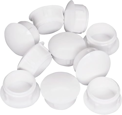 Image of (Pack of 40) White Plastic Hole Plugs 0.63 inch x 0.51 inch (16 x 13 mm), Drill Hole Cover Caps, Furniture Hole Plug, Screw Hole Plugs