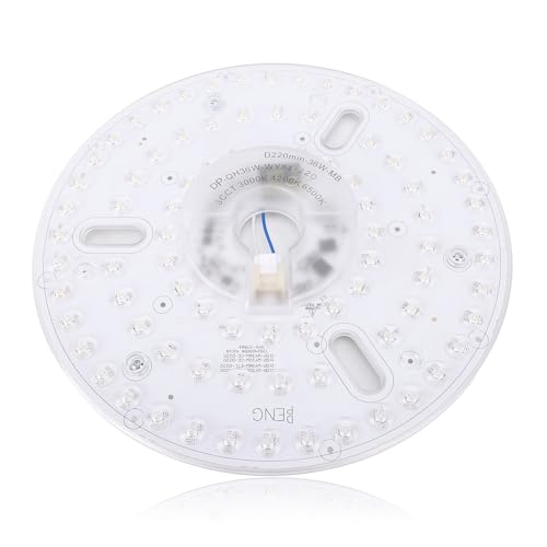 SENECESLI Panel de Reemplazo de Luz del Ventilador de Techo de 36W, 8.66 en Kit de Luz LED, 3CCT-3000K 4200K 6500K, Dimmable 100-5% (230V)