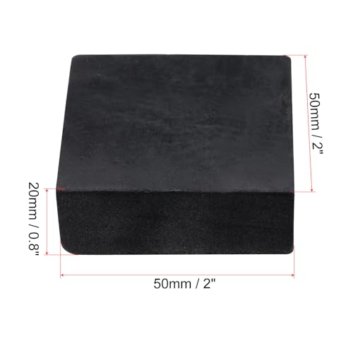 QUARKZMAN 4 Stück Gummi Schwingungsdämpfer Pads Antivibrationsmatte 50mm Quadratische Waschmaschinen Unterlage Unterlegplatten 20mm Dicke Gummiblock für HVAC Kompressor Klimaanlage