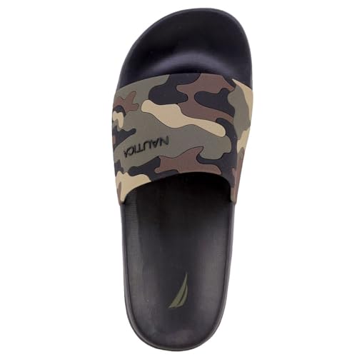 Nautica Men's Open Toe Slide Sandals - Comfortable Indoor & Outdoor Shower Slippers4