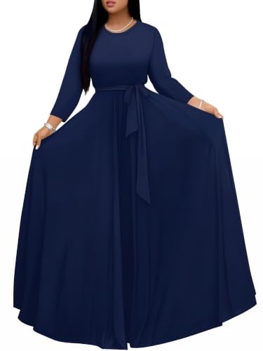 Image of Casual Maxi Dress for Women 3 /4 Sleeve with Pockets