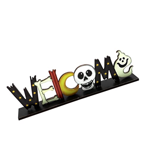 Didiseaon Halloween Centre de Table en Bois Halloween Centre de Table en Bois Halloween Panneau en Bois Halloween Signe Signe Halloween Cover