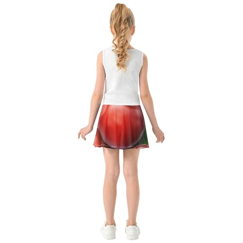 Tennis Skirts Toddler Shiny Red Apples Green Leaves Girls Skorts Athletic Shorts Rainbow Butterfly Skirt 4t4