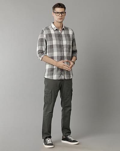 VOI Jeans Men's Grey CKS Slim Fit Shirt