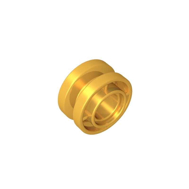 42610 Wheel 11X8 with Center Groove 50 Pieces High-Precision MOC Building Bricks Replacement Parts Compatible with Lego bricks GDS-1267 Metallic Gold